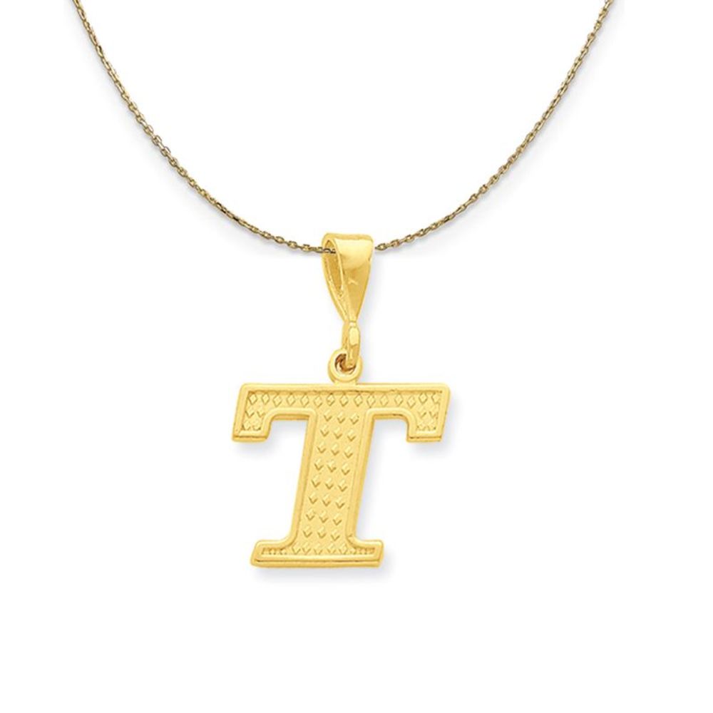 14k Yellow Gold, Ashley, Initial T Necklace - 22 Inch
